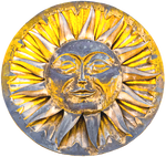Runde Metallscheibe mit Sonne