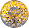 Runde Metallscheibe mit Sonne
